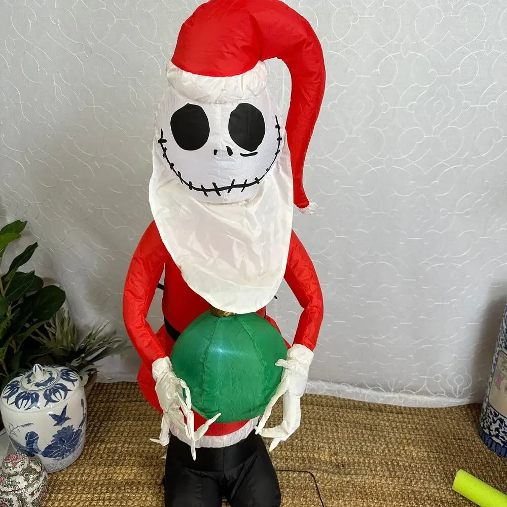 Disney LED Airblown Inflatable Jack Skellington in Santa Suit 52”